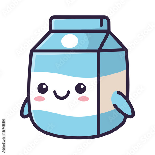 Adorable Cartoon Milk Carton Character Illustration