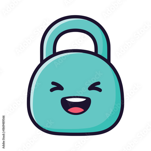 Funny Cartoon Padlock Illustration