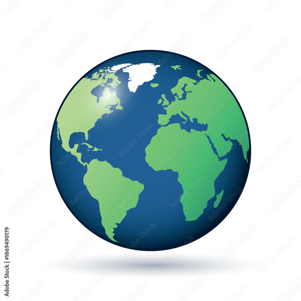 Fototapeta premium Earth planet globe icon. Vector illustration