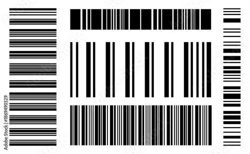 Barcode vector collection. Black and white scan codes.