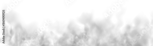 Dense black smoke plumes on a white background. Includes atmospheric effects like mist, fog, and clouds. Cutout smoke and cloud PNG illustration in high resolution vector.