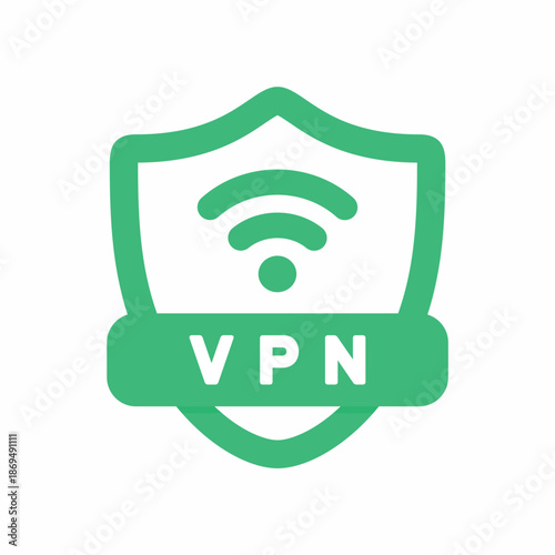 VPN shield icon. Vector illustration