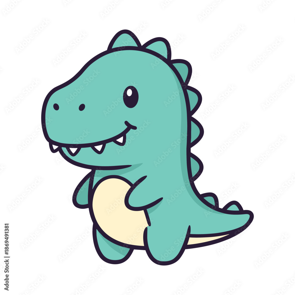 Fototapeta premium Cartoon Dinosaur Illustration