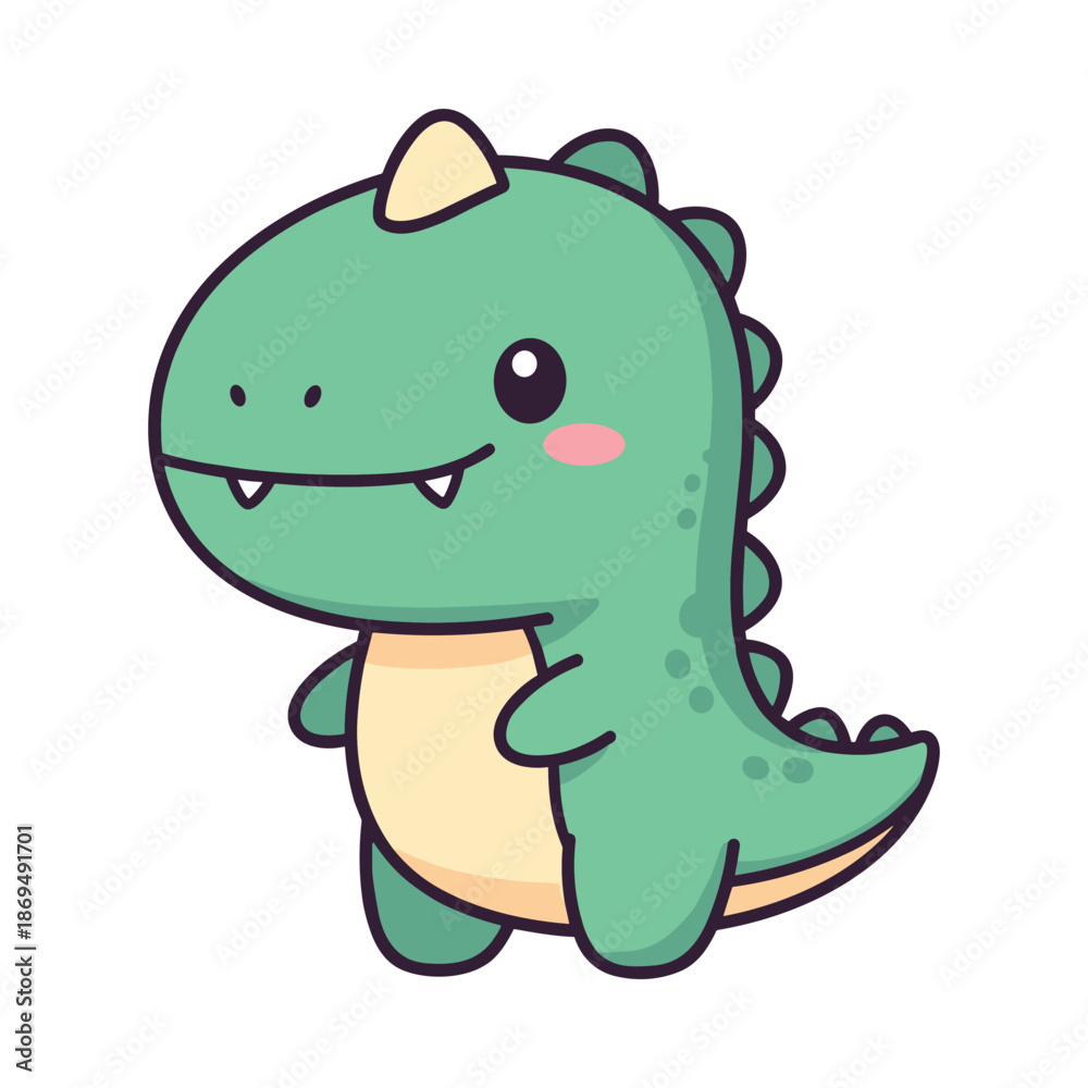 Fototapeta premium Adorable Cartoon Dinosaur Illustration