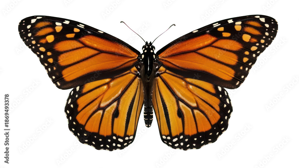 Fototapeta premium Monarch butterfly isolated on transparent background