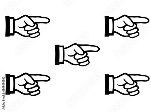 Group of Pointer Hand Icons