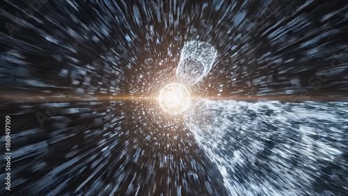 Wallpaper Mural Dynamic Space Explosion with Bright Light Effects. Torontodigital.ca