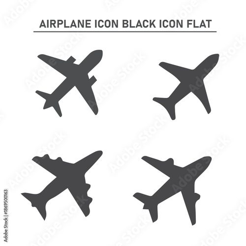 Airplane icons set Flat