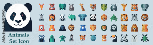 World Wildlife Day Animal Conservation Awareness Icon set