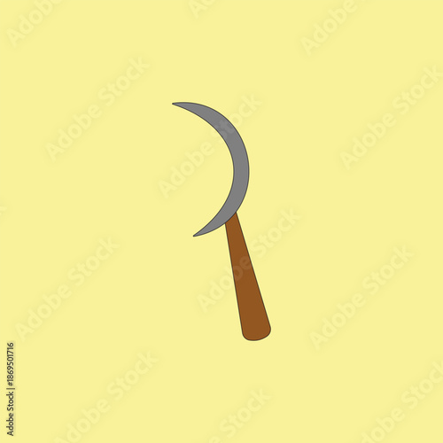 Sickle tool vector illustration for harvesting crops and grass