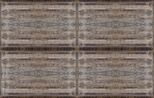 Vier alte Holztafeln mit Holzrahmen