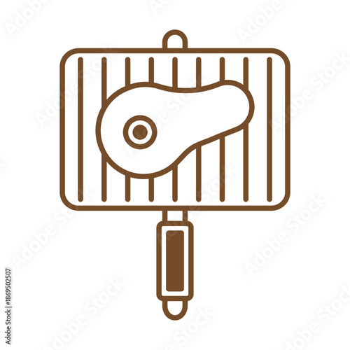 BBQ and grilling line icon isolated on transparent background. Grill rack for barbecuing meat, symbol of tasty food cooked over open fire. Perfect for party, camping, outdoor cooking, picnic