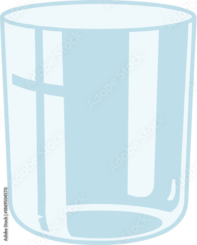 Minimalist Clear Glass Tumbler for Water Juice Beverage Illustration