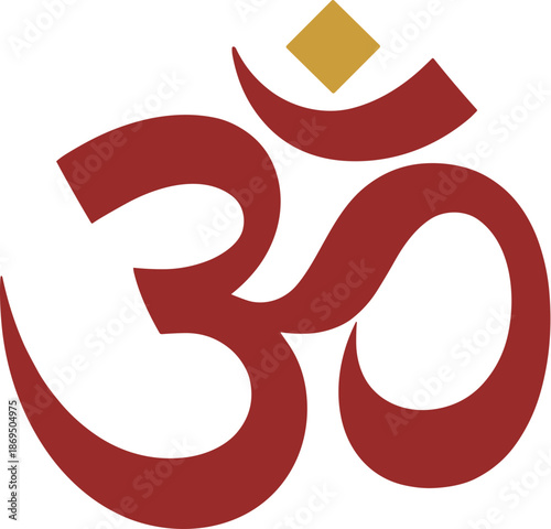 Minimalist Simple Om Symbol Sign Shape Spiritual Religion Icon