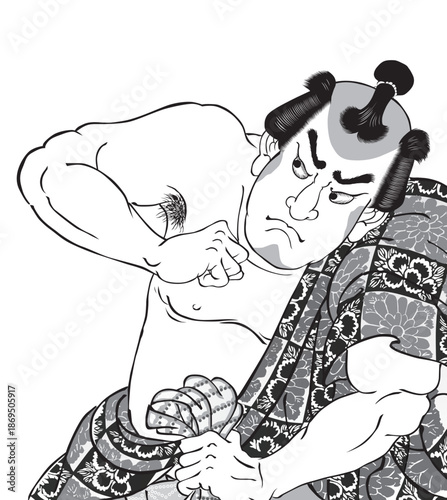 国芳もよう正札附現金男 五尺染五郎	(白黒)
