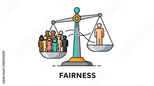 Fairness Scale Balancing People Equality Justice Concept