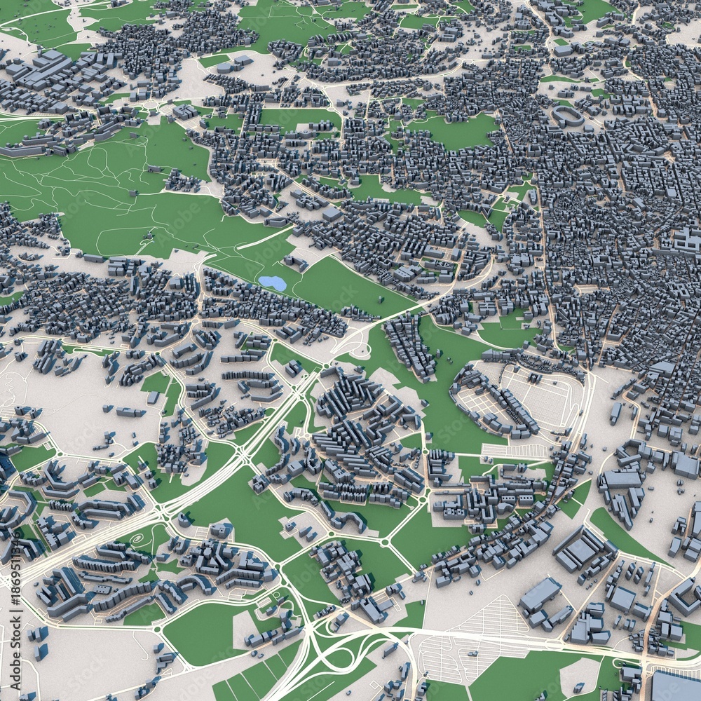 Fototapeta premium Catania City Italy 3D Rendering Map