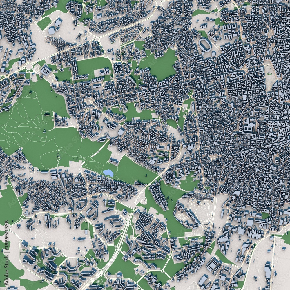 Fototapeta premium Catania City Italy 3D Rendering Map