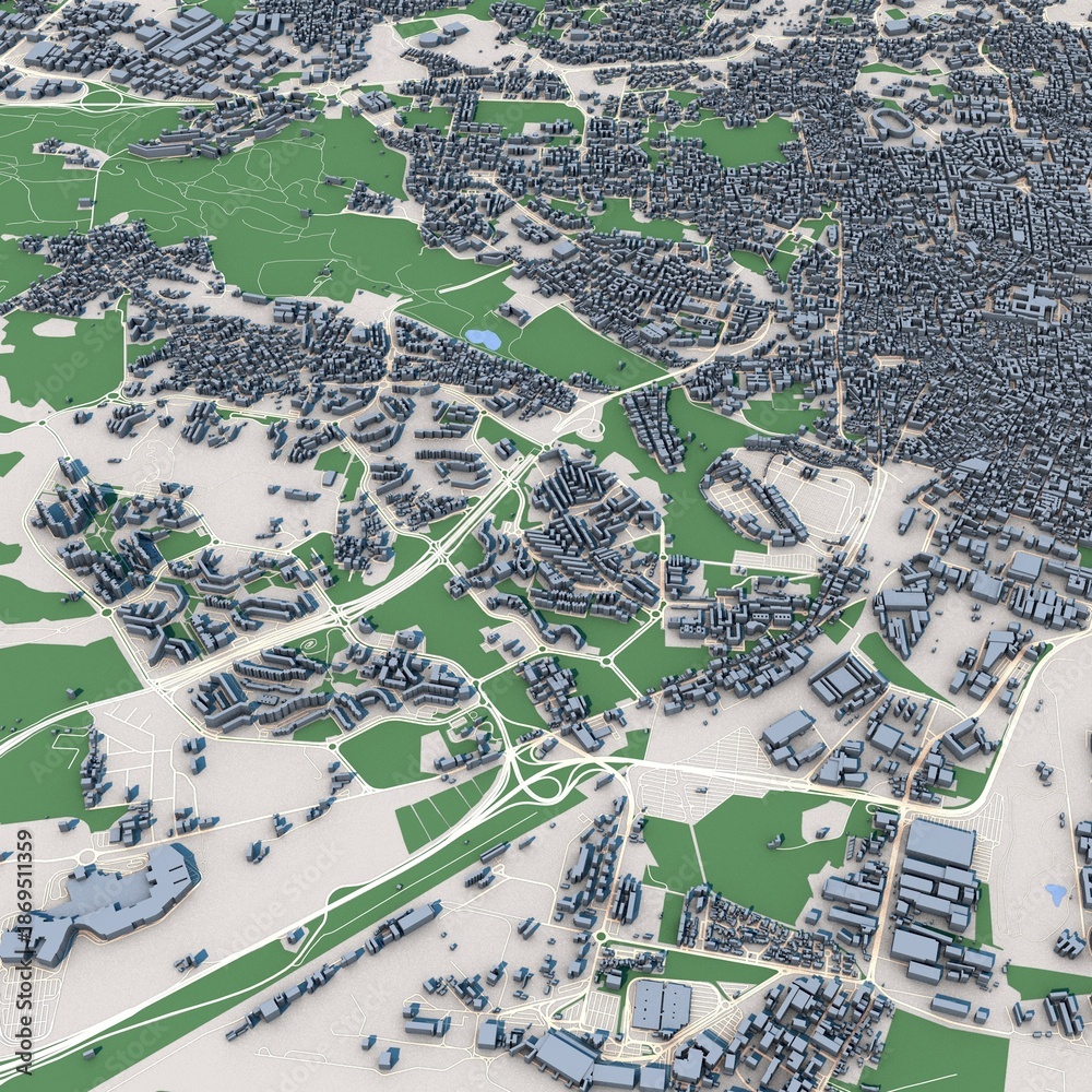 Fototapeta premium Catania City Italy 3D Rendering Map