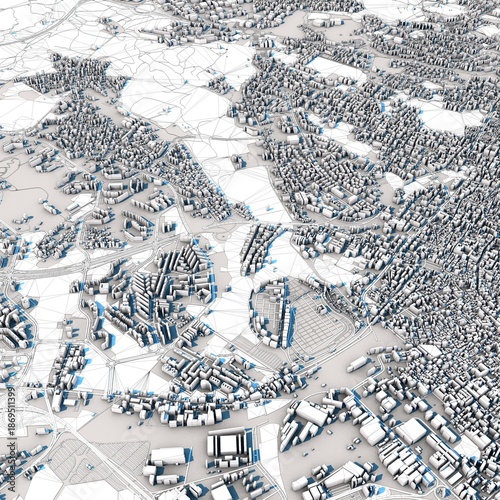 Catania City Italy 3D Rendering Map