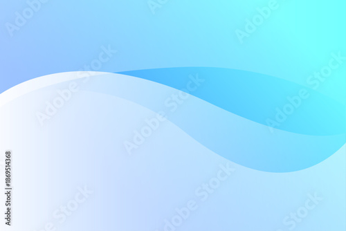 ブルーグラデーションと曲線が重なる抽象的で爽やかな背景素材