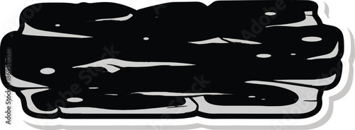 A black square with gray shapes