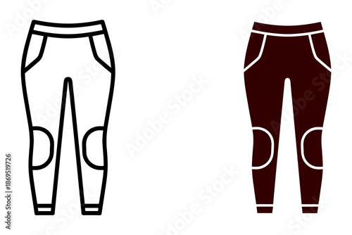 Black and brown leggings with white accents and cutouts in front and back workout pants athletic wear