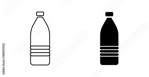 Plastic Water Bottle Icon for Drinking, Beverage Packaging and Hydration Symbol