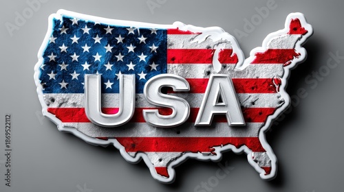 This textured depiction of the USA map overlaid with the flag highlights America's historical and cultural journey, making it ideal for projects focused on patriotism and American heritage.