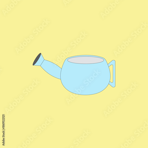 Blue gardening tool watering can vector illustration