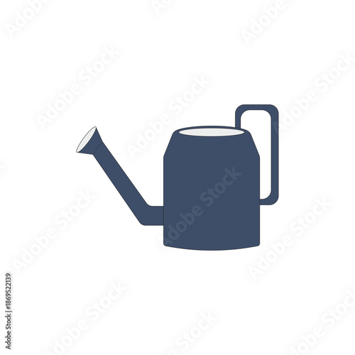 Blue watering can vector illustration on white background