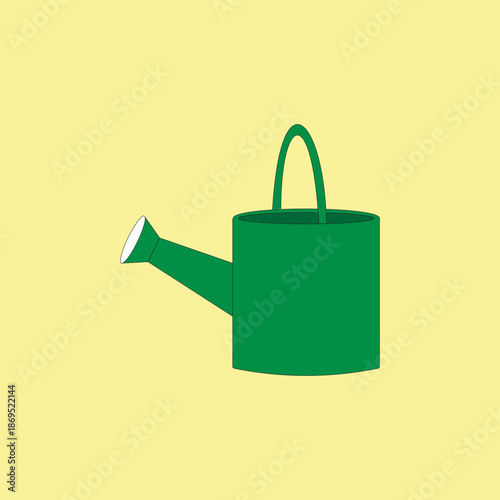 Green gardening tool watering can vector illustration