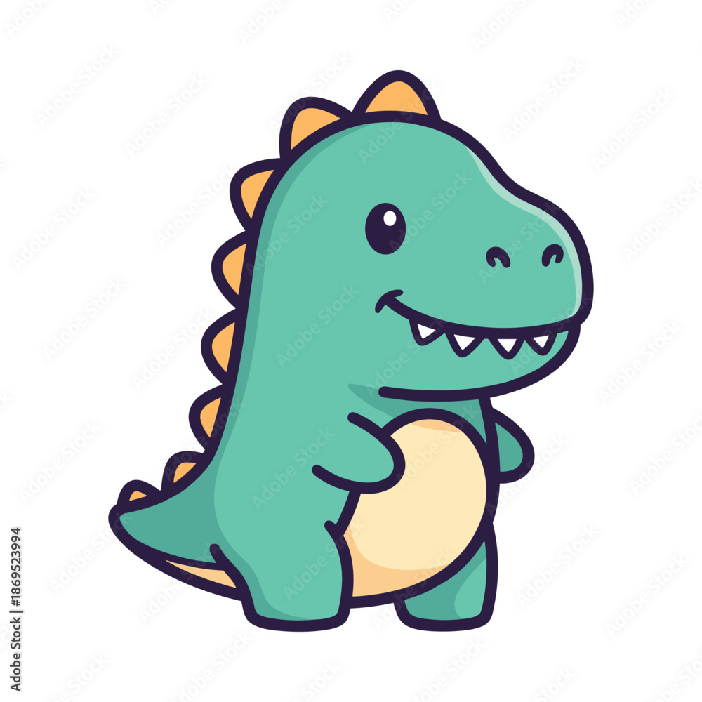Fototapeta premium Cute Cartoon Dinosaur Vector Illustration