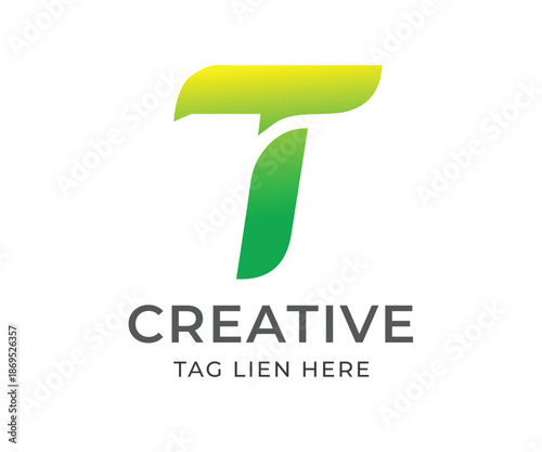 Gradient Green T Letter Logo