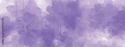 Abstract Watercolor Painting with Fluid Purple Brush Strokes