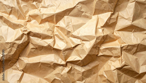Natural brown paper texture with folds and creases, simple background.