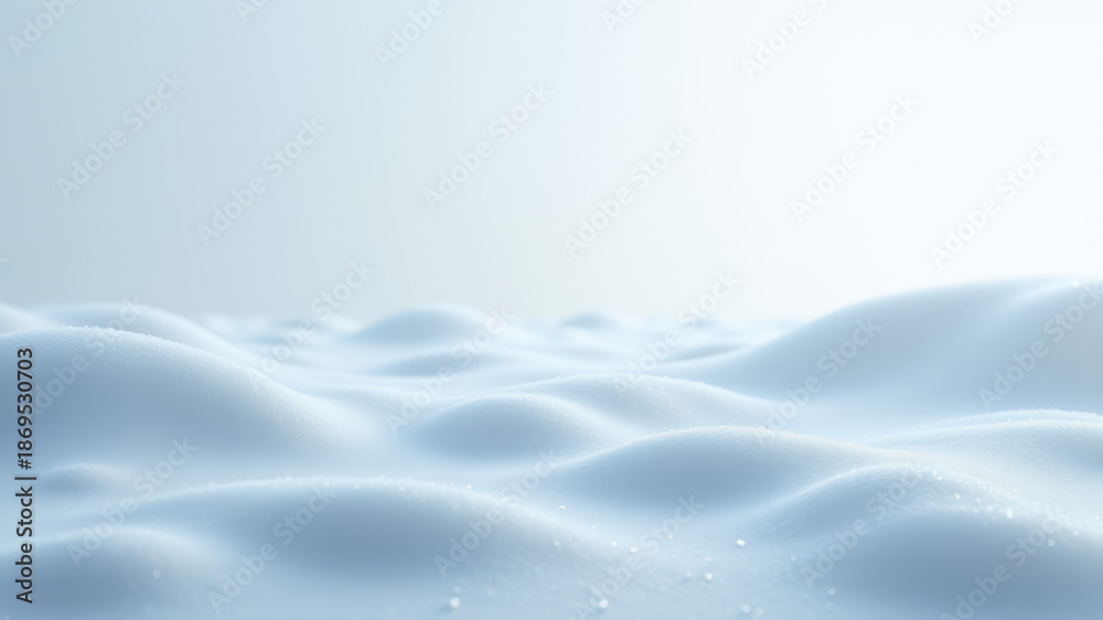 Obraz premium Abstract snowy surface with smooth curves and soft blue winter light