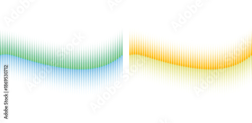 Abstract gradient wave lines on white background