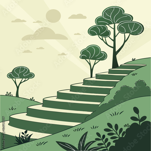 vector illustration of a tropical island