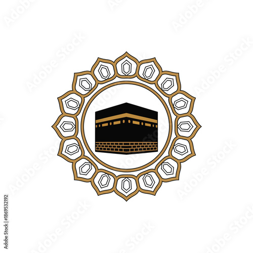 Kaaba Islamic Ornament Circle Emblem