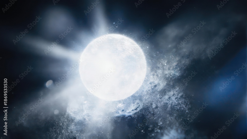 Obraz premium Stunning White Dwarf Star Illustration with Nebulae and Light Rays.