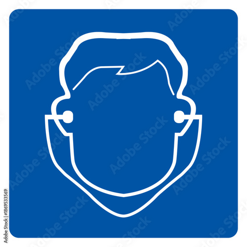 Wear Earplugs Symbol Sign,Vector Illustration, Isolated On White Background Label. EPS10