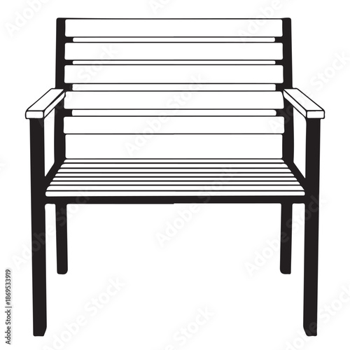Minimalist Outdoor Bench Illustration