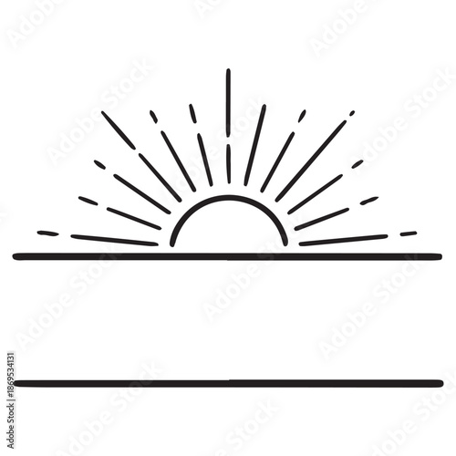 Minimalist Sunrise Design with Horizon Line