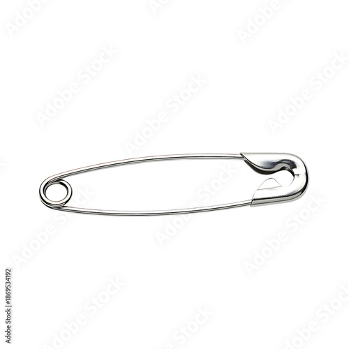 Silver Safety Pin on Checkered Background