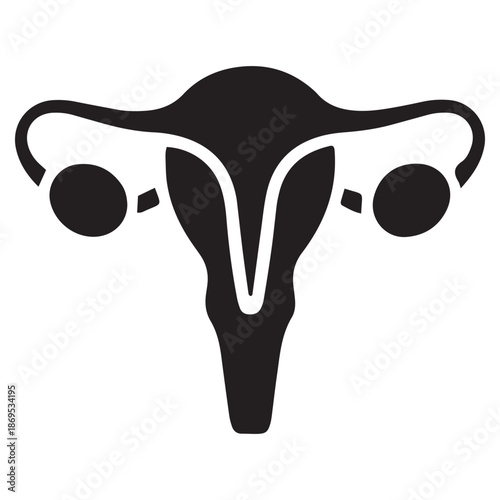 Stylized Uterus and Ovaries Icon