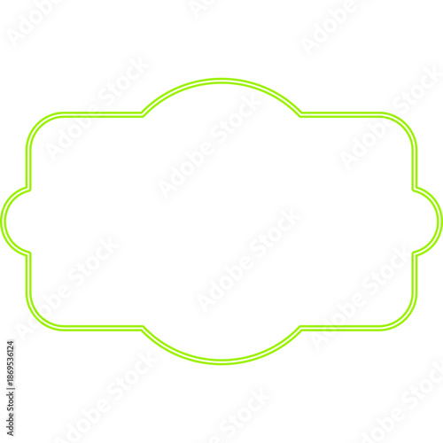 Neon Green Decorative Frame on Black Background