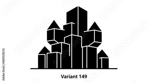Black Cityscape Silhouette Urban Landscape Illustration.