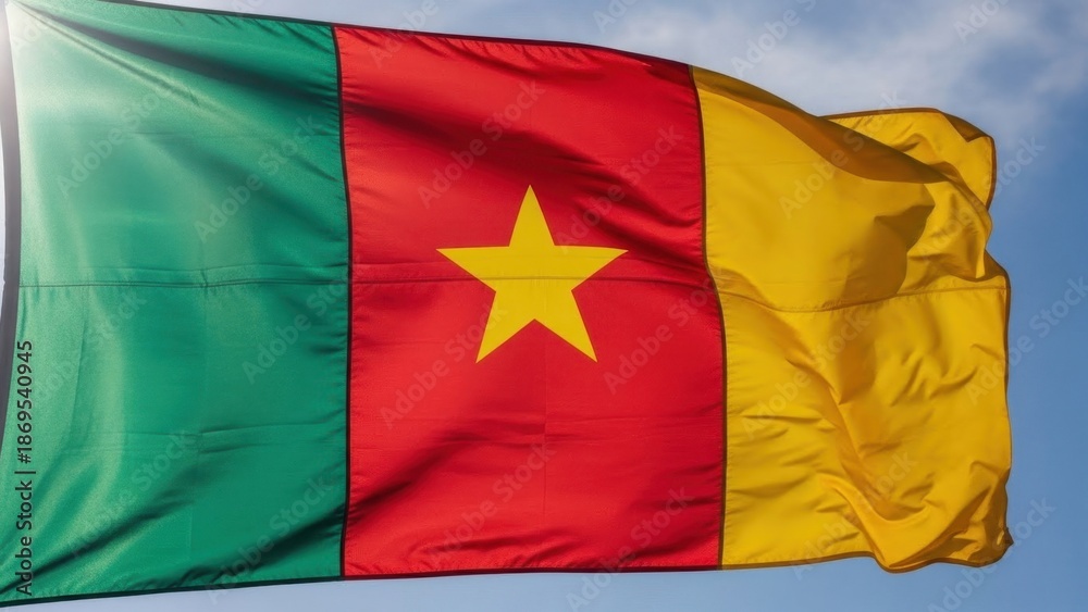 Obraz premium Cameroon Flag Standing Tall