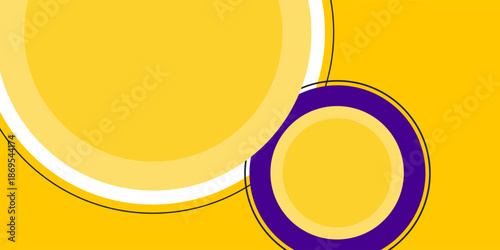 Abstract banner background vector illustration with circle purple blue and yellow color combination and copy space for advertising or backdrop